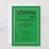 Invitation Golf Modern Corporate Green Black 50e anniversaire (Devant)