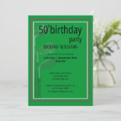 Invitation Golf Modern Corporate Green Black 50e anniversaire (Debout devant)