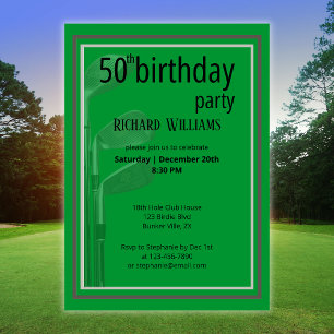Invitation Golf Modern Corporate Green Black 50e anniversaire