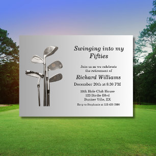 Invitation Golf moderne Sport Golf Club 50e anniversaire