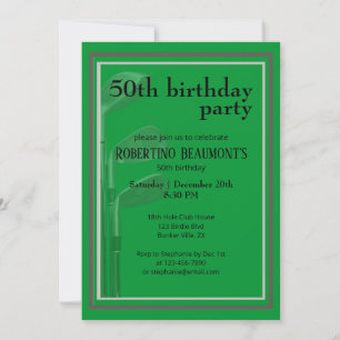Invitation Golf Moderne Vert Corporate Noir 50e Anniversaire 
