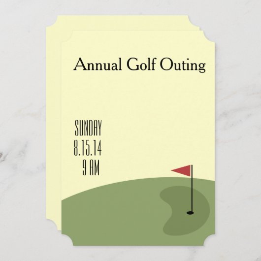 Invitation Golf Outing - sur le green (Devant / Derrière)