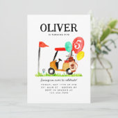 Invitation Golf Panier Bag Balloon Enfants Golfeur Anniversai (Debout devant)