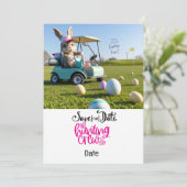 Invitation Golf Pâques Bunny équitation voiturette de golf su (Debout devant)