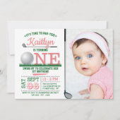 Invitation Golf PAR-TEE 1ère photo d'anniversaire (Devant)