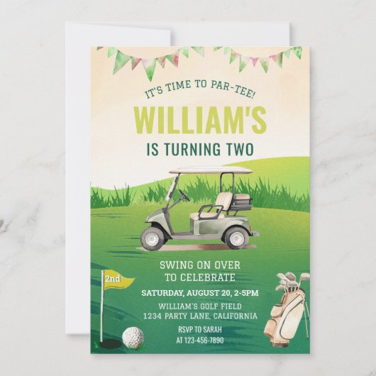 Invitation Golf PAR-TEE 2e anniversaire (Devant)