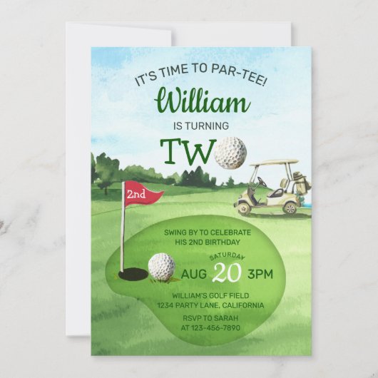 Invitation Golf PAR-TEE 2e anniversaire (Devant)