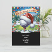 Invitation Golf Par tee Golfer Christmas Party (Debout devant)