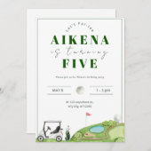 Invitation Golf Par tee La fête d'anniversaire des enfants (Devant / Derrière)