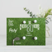 Invitation Golf Par tee party 80e anniversaire au golfeur (Debout devant)