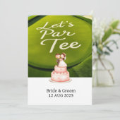 Invitation Golf Par Tee texte sur Putting Green (Debout devant)