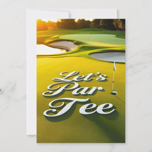Invitation Golf Par Tee texte sur Putting Green (Devant)