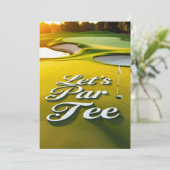 Invitation Golf Par Tee texte sur Putting Green (Debout devant)