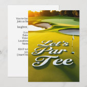 Invitation Golf Par Tee texte sur Putting Green (Devant / Derrière)
