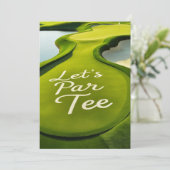 Invitation Golf Par Tee texte sur Putting Green (Debout devant)