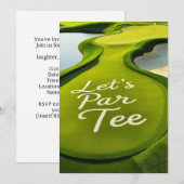 Invitation Golf Par Tee texte sur Putting Green (Devant / Derrière)