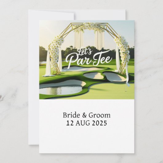 Invitation Golf Par Tee texte sur Putting Green (Devant)