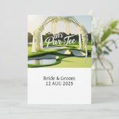 Invitation Golf Par Tee texte sur Putting Green (Debout devant)