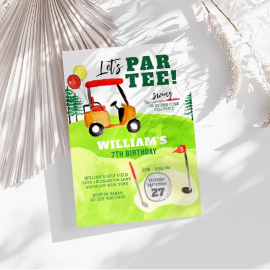 Invitation Golf Par Tête De Swing Par Anniversaire de enfant 
