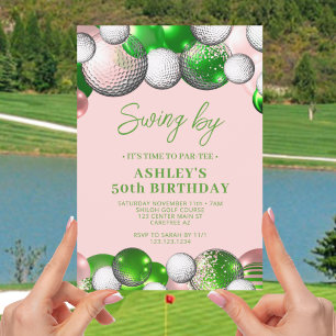 Invitation Golf Partee Swing By Anniversaire