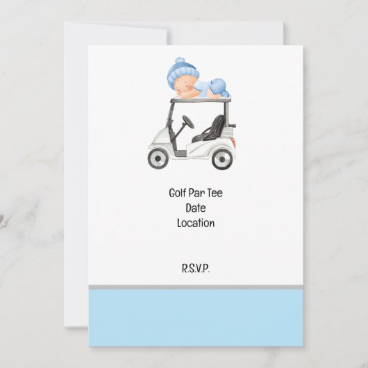 Invitation Golf partie enregistrer la date dans Baby shower G (Devant)
