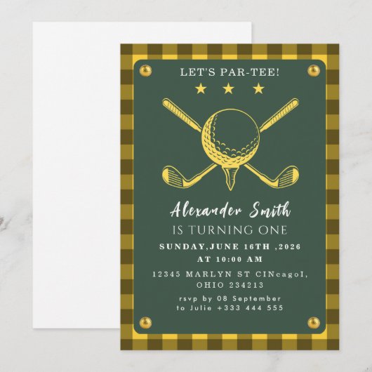 Invitation Golf Party (Devant / Derrière)