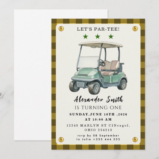 Invitation Golf Party (Devant / Derrière)