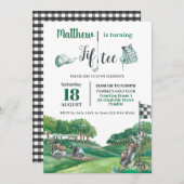 Invitation Golf Party 50ème Anniversaire Green Golf Course (Devant / Derrière)