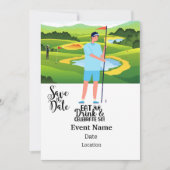 Invitation Golf Party 50th Birthday Enregistrer la date pour (Devant)