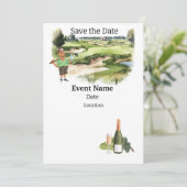 Invitation Golf Party 80th Birthday Enregistrer la date pour (Debout devant)