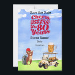 Invitation Golf Party 80th Birthday Enregistrer la date pour<br><div class="desc">Économisez la date pour une fête spéciale de golf fêtant un 80e anniversaire! Cette fête sera un trou en un pour n'importe quel fan du sport. Que vous soyez un pro chevronné ou que vous soyez en train de commencer, venez vous amuser ! Invitation de carte pour Coach, Instructeur, enseignant,...</div>