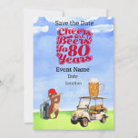 Invitation Golf Party 80th Birthday Enregistrer la date pour<br><div class="desc">Économisez la date pour une fête spéciale de golf fêtant un 80e anniversaire! Cette fête sera un trou en un pour n'importe quel fan du sport. Que vous soyez un pro chevronné ou que vous soyez en train de commencer, venez vous amuser ! Invitation de carte pour Coach, Instructeur, enseignant,...</div>