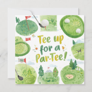 Invitation Golf party drôle dire tee up pour par tee