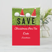 Invitation Golf Party enregistrer la date pour Noël (Debout devant)