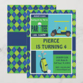 Invitation Golf Party - Golf Anniversaire Personna (Devant / Derrière)