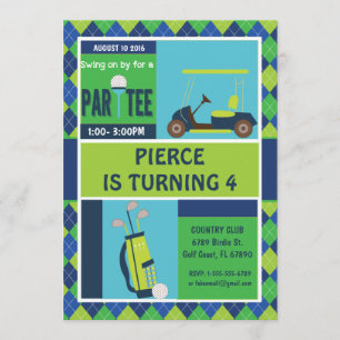 Invitation Golf Party - Golf Anniversaire Personna