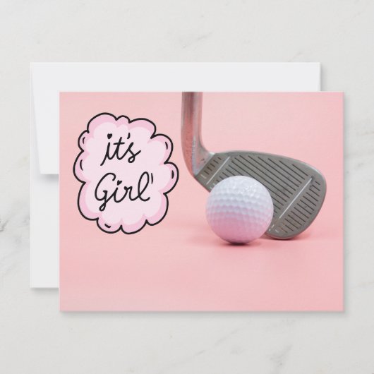 Invitation Golf petite fille c'est fille sur Arrière - plan r (Devant)