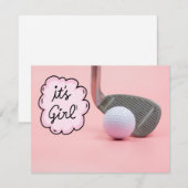 Invitation Golf petite fille c'est fille sur Arrière - plan r (Devant / Derrière)