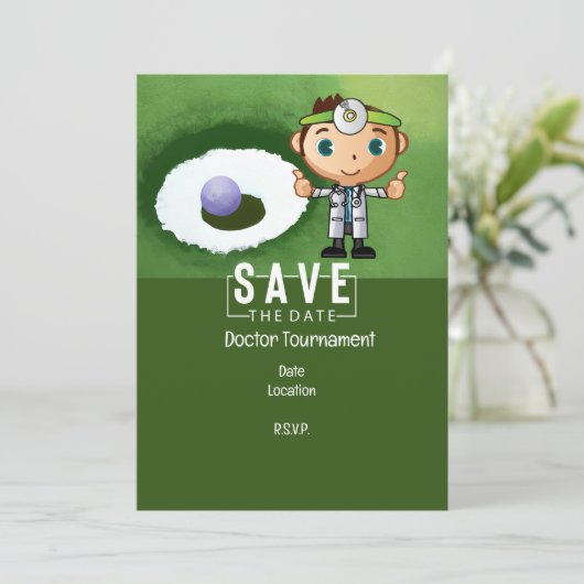 Invitation Golf pour Doctor Golfer Party drôle (Debout devant)