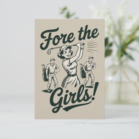 Invitation Golf pour les filles mignon drôle golf dames (Debout devant)