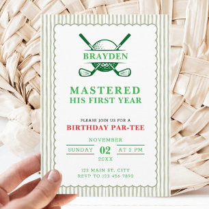 Invitation Golf Première Anniversaire Par-Tee Maîtrisé Un An