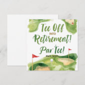 Invitation GOLF RETRAITE Tee off ParTee pour golfeur (Devant / Derrière)
