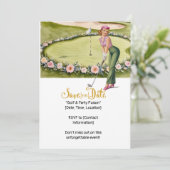 Invitation Golf Retro Chic : Femme Golfeuse au Green (Debout devant)
