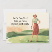 Invitation Golf  Retro Golf Chic: Woman Golfer at the Green (Devant)