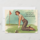 Invitation Golf  Retro Golf Chic: Woman Golfer at the Green (Devant)
