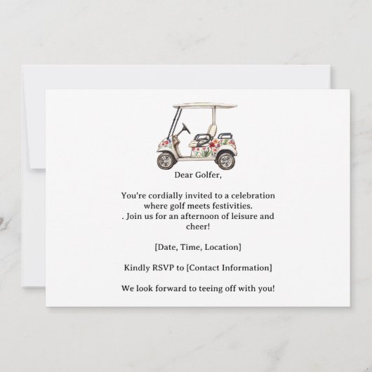 Invitation Golf  Retro Golf Chic: Woman Golfer at the Green (Dos)