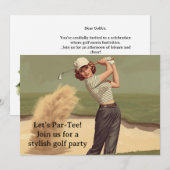 Invitation Golf  Retro Golf Chic: Woman Golfer at the Green (Devant / Derrière)