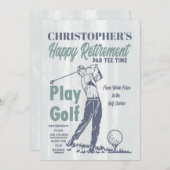 Invitation Golf Retro Happy Retirement Party (Devant / Derrière)
