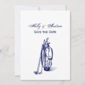 Invitation Golf Sac Golf Club Bleu (Devant)