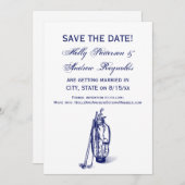 Invitation Golf Sac Golf Club Bleu (Devant / Derrière)